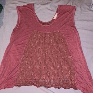 Altar'd State Mauve Lace Blouse